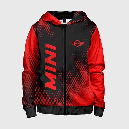 Детская толстовка на молнии Mini - red gradient вертикально / 3D-Черный – фото 1