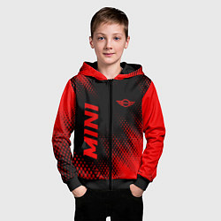 Толстовка на молнии детская Mini - red gradient вертикально, цвет: 3D-черный — фото 2