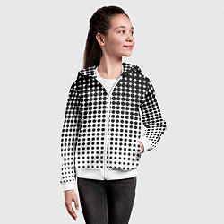 Толстовка на молнии детская Черно-белый паттерн, цвет: 3D-белый — фото 2