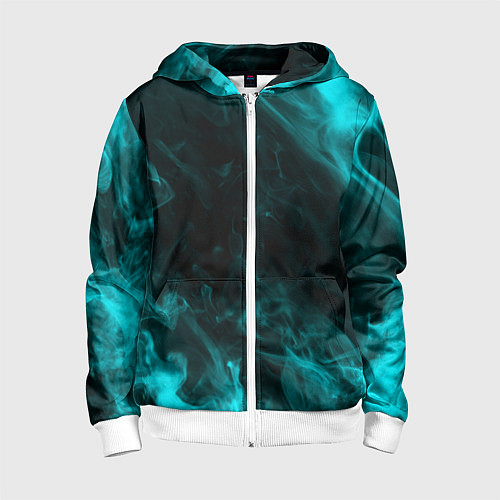 Детская толстовка на молнии Neon smoke / 3D-Белый – фото 1