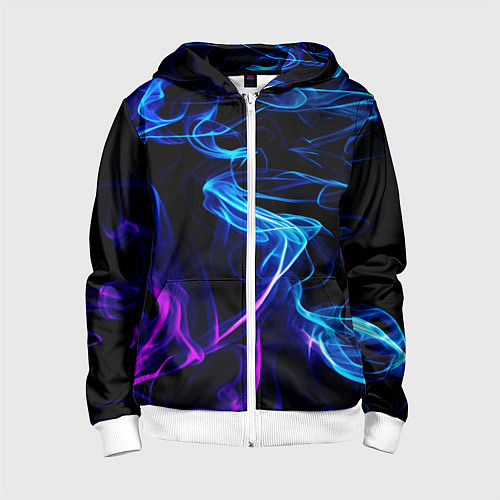 Детская толстовка на молнии Color blue pink / 3D-Белый – фото 1