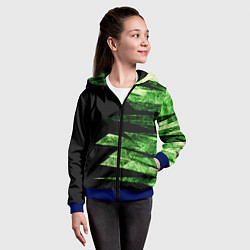 Толстовка на молнии детская Color green black, цвет: 3D-синий — фото 2