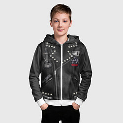 Толстовка на молнии детская Агата Кристи косуха с нашивками, цвет: 3D-белый — фото 2