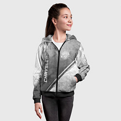 Толстовка на молнии детская Chrysler - grey gradient вертикально, цвет: 3D-черный — фото 2