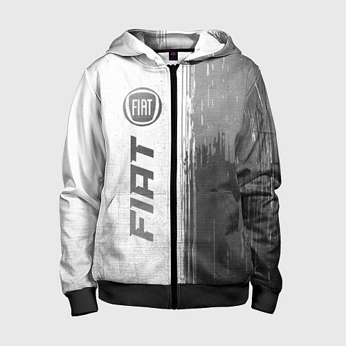 Детская толстовка на молнии Fiat - white gradient по-вертикали / 3D-Черный – фото 1