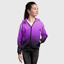 Толстовка на молнии детская Магический градиент крошка чёрно-фиолетовый, цвет: 3D-черный — фото 2