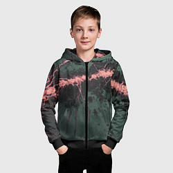 Толстовка на молнии детская Гранж потертая текстура, цвет: 3D-черный — фото 2