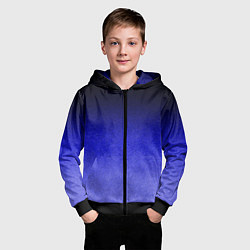 Толстовка на молнии детская Градиент индиго из чёрно в синий текстура крошка, цвет: 3D-черный — фото 2