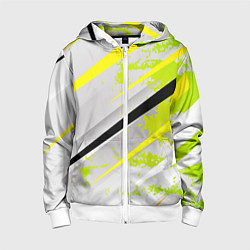 Детская толстовка на молнии Color white light green