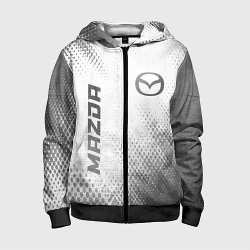 Детская толстовка на молнии Mazda - white gradient вертикально / 3D-Черный – фото 1
