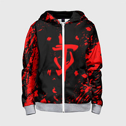 Детская толстовка на молнии Doom красные краски