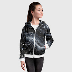 Толстовка на молнии детская Космические дали, цвет: 3D-белый — фото 2