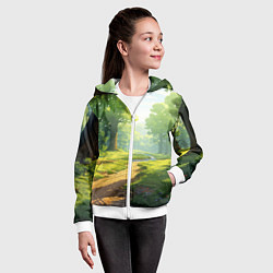 Толстовка на молнии детская Fabulous forest, цвет: 3D-белый — фото 2