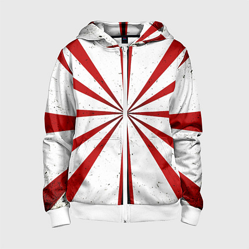 Детская толстовка на молнии Красно-белая мишень / 3D-Белый – фото 1