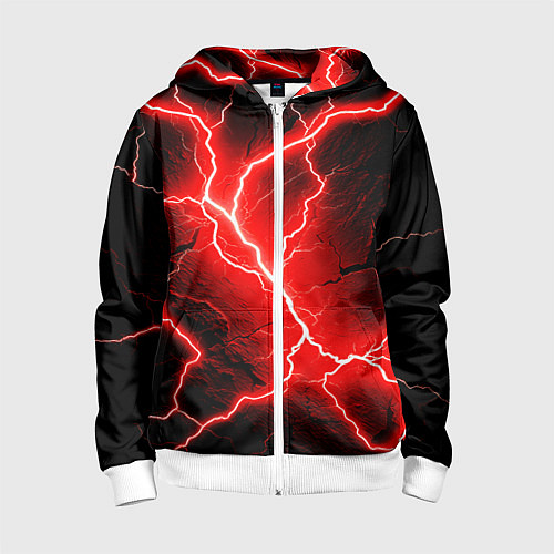 Детская толстовка на молнии Lightning / 3D-Белый – фото 1