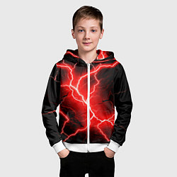 Толстовка на молнии детская Lightning, цвет: 3D-белый — фото 2