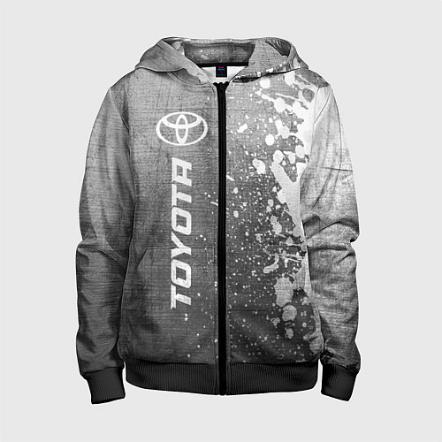 Детская толстовка на молнии Toyota - grey gradient по-вертикали / 3D-Черный – фото 1
