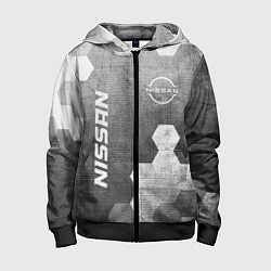 Детская толстовка на молнии Nissan - grey gradient вертикально