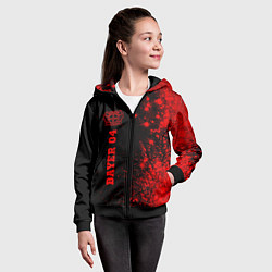 Толстовка на молнии детская Bayer 04 - red gradient по-вертикали, цвет: 3D-черный — фото 2