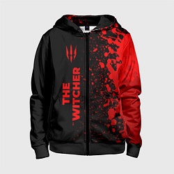 Толстовка на молнии детская The Witcher - red gradient по-вертикали, цвет: 3D-черный