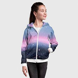 Толстовка на молнии детская Восход с блестками - текстура, цвет: 3D-белый — фото 2