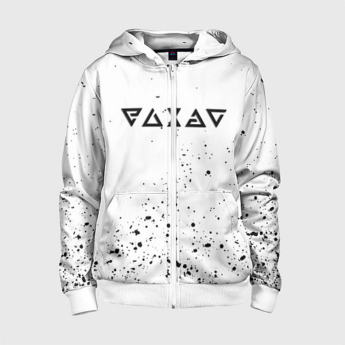Детская толстовка на молнии Ведьмак брызги красок / 3D-Белый – фото 1