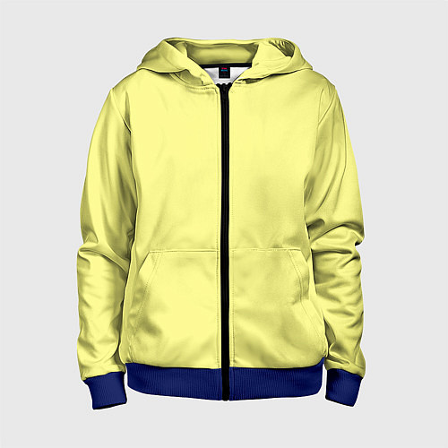 Детская толстовка на молнии Сливочно жёлтый цвет / 3D-Синий – фото 1