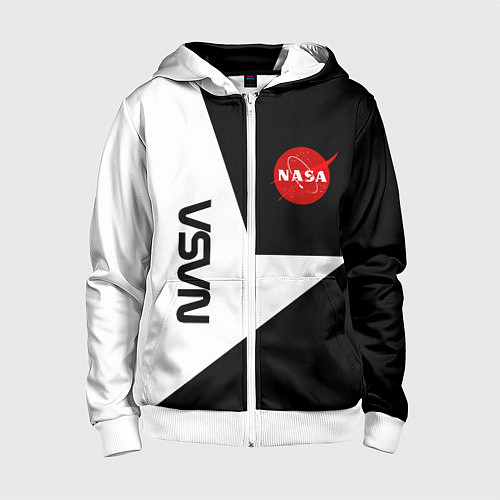 Детская толстовка на молнии Nasa текстура геометрия / 3D-Белый – фото 1