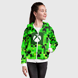 Толстовка на молнии детская Minecraft xbox, цвет: 3D-белый — фото 2
