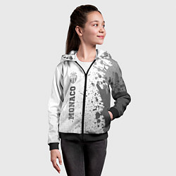 Толстовка на молнии детская Monaco - white gradient по-вертикали, цвет: 3D-черный — фото 2