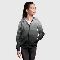 Толстовка на молнии детская Градиент полосами тёмно-серый графитовый, цвет: 3D-черный — фото 2