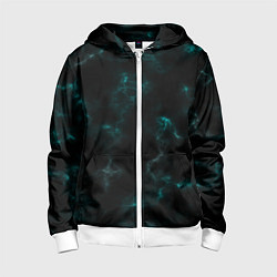 Детская толстовка на молнии Color black turquoise