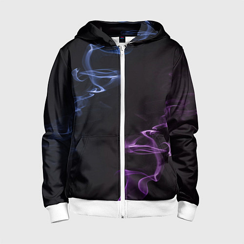 Детская толстовка на молнии Color black blue pink / 3D-Белый – фото 1