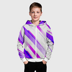 Толстовка на молнии детская Color white pink, цвет: 3D-белый — фото 2