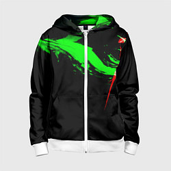 Детская толстовка на молнии Color black green red
