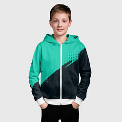 Толстовка на молнии детская Color black light blue, цвет: 3D-белый — фото 2