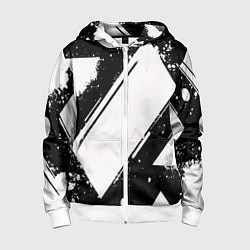 Толстовка на молнии детская Color black white, цвет: 3D-белый