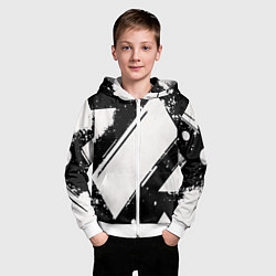 Толстовка на молнии детская Color black white, цвет: 3D-белый — фото 2