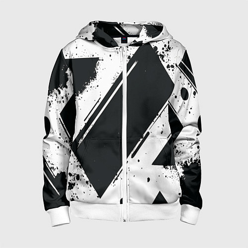 Детская толстовка на молнии Color black white / 3D-Белый – фото 1
