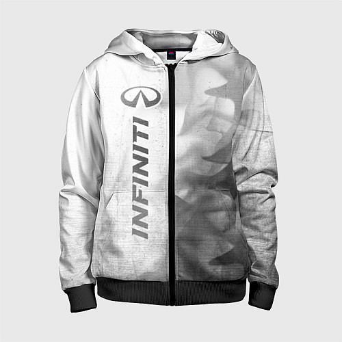 Детская толстовка на молнии Infiniti - white gradient по-вертикали / 3D-Черный – фото 1