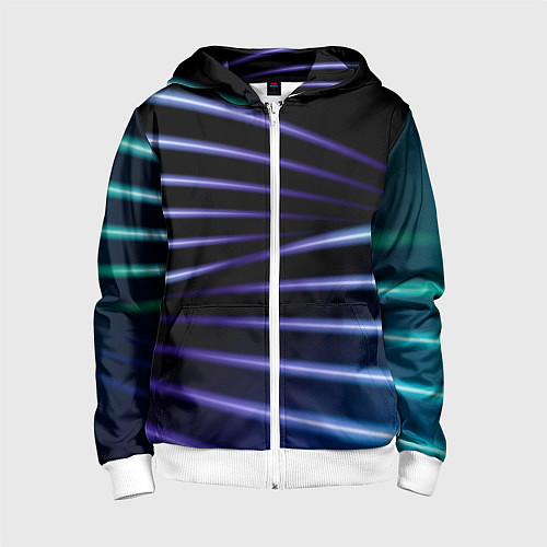 Детская толстовка на молнии Color black blue / 3D-Белый – фото 1