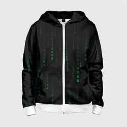 Детская толстовка на молнии Color black green