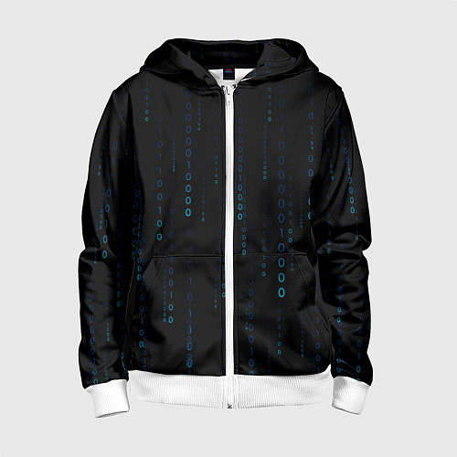 Детская толстовка на молнии Color black blue / 3D-Белый – фото 1