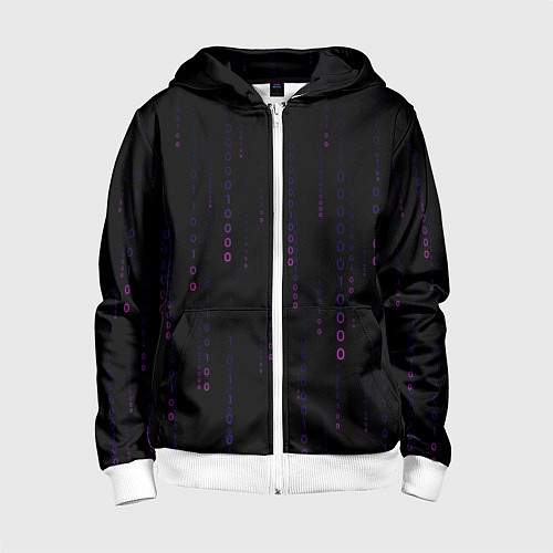 Детская толстовка на молнии Color black pink / 3D-Белый – фото 1