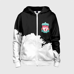 Толстовка на молнии детская Liverpool черно белый, цвет: 3D-белый