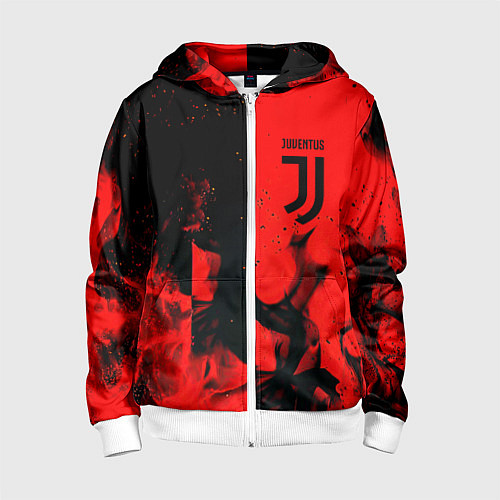 Детская толстовка на молнии Juventus огненнный / 3D-Белый – фото 1