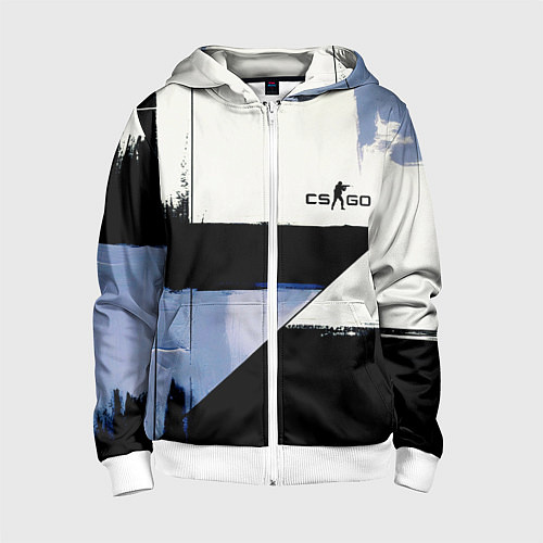Детская толстовка на молнии CS GO контрудар / 3D-Белый – фото 1