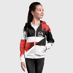 Толстовка на молнии детская Mazda логотип, цвет: 3D-белый — фото 2