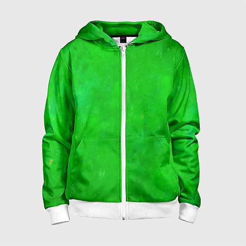 Детская толстовка на молнии Свет зелёного фонаря / 3D-Белый – фото 1