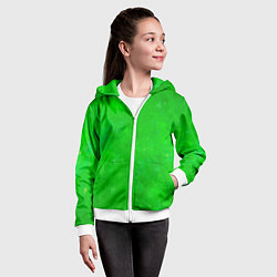 Толстовка на молнии детская Свет зелёного фонаря, цвет: 3D-белый — фото 2